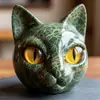 Amazon Transfronterizo Escultura de Piedra de Gato de Lujo Escultura de Piedra de Gato de Lujo Adorno de Resina de Gato Xiyin