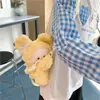 Mochila Fresca Versión Coreana Dibujos Animados Lindo Conejo Muñeco de Peluche Mochila Viajero Bolso Cruzado