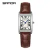 Sanda nuevo reloj de pulsera casual para hombre y mujer, retro coreano, esfera romana cuadrada, temperamento, reloj de cuarzo, venta al por mayor