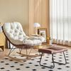 Sillón Mecedora Lazy Life Hogar Lujo Accesible Silla de Ocio Perezoso Sala de Estar Balcón Mecedora Sofá Individual para Adultos Silla Lounge