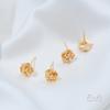 Brincos de Flor de Zircônia Banhados a Cobre com Preservação de Cor 14K com Argolas Penduradas, Brincos DIY Artesanais de Luxo Acessível, Acessórios e Materiais para Joias de Orelha
