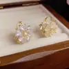 Aretes Nuevos Populares Estilo Coreano de Cuentas de la Fortuna, Tachuelas Versátiles Simples y Elegantes, Joyería para Orejas Mismo Estilo de Transmisión en Vivo al por Mayor