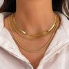 Collar de cadena de serpiente dorada multicapa, conjunto de 3 piezas, estilo hip hop, apilado, con cadena de clavícula, personalizado, venta al por mayor
