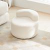 Taburete de sofá estilo crema, pequeño taburete doméstico con respaldo, taburete bajo, pequeño banco, taburete redondo informal, taburete para cambiarse de zapatos para la entrada.