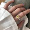 Anillo clásico de amor con contraste de color para mujer, con cuentas pequeñas, moderno, combinable, personalizado, S925, chapado en plata, anillo abierto, anillo de comida, moderno.