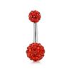 Joyería piercing acero médico bola de arcilla anillo para ombligo bola de diamante completo 5mm 8mm moda europea y americana personalidad fabricantes venta al por mayor