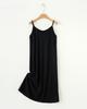 Vestido Midi Negro Plisado Chiba Combinable Elegante Moda Cubre Carne Vestido de Mujer Explosiones Color Sólido Drapeado