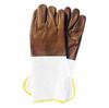 Guantes de soldadura de manga larga de piel de vaca con capa de cabeza larga, guantes de soldadura resistentes a altas temperaturas y con aislamiento térmico.