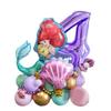 Traje de globo digital púrpura de concha de sirena transfronterizo Modelado temático de guía de camino de columna digital Bola de decoración de cumpleaños