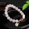 Pulseira de Cristal Rosa Natural Ai Yu Pulseira de Cristal Morango Pedra Preciosa Feminina Produto Popular para Live Streaming Atacado Dropshipping S4060513