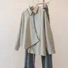 Ropa para Mujer Tallas Grandes 2026 Principios de Otoño Nueva Camisa de Manga Larga, Blusa Irregular Ajustada, Top Casual Versátil y Elegante