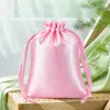 Bolsas de Satín con Cordón en Stock, Bolsas de Cordón para Guardar Dulces, Bolsas de Satín para Empaque de Pelucas (Seda Sintética), Bolsas de Satín Personalizadas