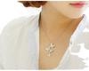 Colar curto de prata 18K feminino, estilo coreano, moderno, com quatro borboletas, diamantes, corrente de clavícula, joia moderna, estilo retrô
