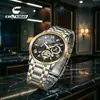 Reloj Resistente al Agua para Hombre, Estilo de Negocios, Caja de Aleación, Correa de Acero Inoxidable, Esfera Grande con Escala de Números Romanos Retro