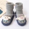 Meias de chão grossas para bebê outono e inverno Terry fofas de cano médio sapatos de bebê e criança meias de desenho animado antiderrapantes meias de bebê