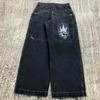 Jeans Y2K Streetwear para Hombre Harajuku Hip Hop Gráficos Retro Sueltos Jeans Nuevos de Cintura Alta Pantalones Anchos