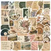 50 Pegatinas Artísticas Retro Originales para Decorar Cuadernos, Botellas de Agua, Escritorios, Patinetas y Pegatinas Impermeables para Diarios