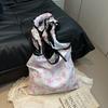 Bolso de Lona Floral Pequeño Coreano para Niñas, Dulce Lazo, Bolso de Hombro, Ropa de Trabajo Diaria, Viaje, Bolso para Fotos
