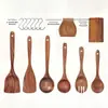 Colher de Sopa e Espátula de Madeira Maciça, Utensílios de Cozinha Chineses Específicos para Panelas Antiaderentes, Colher de Cozinhar