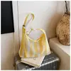 Bolso Tote Rayado Tejido de Gran Capacidad de Gama Alta Transfronterizo para Mujer, Bolso de Hombro Versátil de Moda Tendencia Casual
