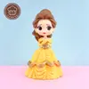 Decoración de Pastel de Cumpleaños Princesa Yellow Belle Campana Celebración por Internet Hermosa Decoración de Pastel de Pequeña Princesa para Niños