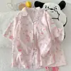 Pijama nuevo para mujer hecho de algodón nube, adecuado para primavera, otoño y verano, con un diseño dulce y casual, de manga corta, se puede usar afuera, ropa de casa fina