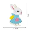 Nuevo Parche de Conejo de Dibujos Animados en Stock Sin Coser para Reparar Chaquetas de Plumas Infantiles, Parche de Tela Bordado para Reparar Agujeros