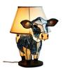 Lámpara de Mesa Animal Becerro Animal Mesa Resina Creativa Hogar Mesita de Noche Luminosa Adornos Lámpara de Mesa Cabeza de Ganado