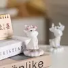 Adornos Lindos de Ciervo de Resina Decoraciones Curativas para Escritorio de Oficina Animales de Dibujos Animados Estación de Trabajo Regalo Exhibición