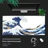 Alfombrilla de ratón con diseño de ola Ukiyo-e estilo japonés, tamaño grande, adecuada para escritorios de computadora, con el Monte Fuji, pad de teclado retro, para uso en oficina y juegos