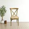 Sillas de Hotel Personalizadas de Metal y Hierro con Veta de Madera, Sillas Simples con Respaldo Cruzado para Banquetes, Bodas, Ceremonias y Comedor Informal en Estilo Pastoral
