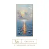 Pintura al Óleo Pura Hecha a Mano para el Recibidor, Sala de Estar, Amanecer, Mar, Lujo Sencillo y Accesible, Pintura Decorativa Abstracta de Monet Pintura Colgante