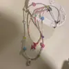 Colar de Cachorro Colorido Pequeno ~ Corrente de Clavícula com Contas Estilo Ins para Meninas Doces Acessórios de Colar Brincalhões e Fofos