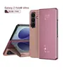 Adequado para Capa de Celular Samsung Fold8Ultra Capa Protetora com Tela Espelhada Inteligente Fold7 Capa de Couro Flip Anti-Queda