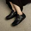 Zapatos Birkenn vintage desgastados de suela gruesa de cuero suave para mujer, nuevos mocasines casuales Birkenn para exteriores con hebilla de cinturón