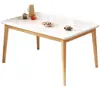 Mesa de Comedor con Patas de Madera Maciza Nórdica para Uso Doméstico, Mesa de Comedor para Apartamento Pequeño, Mesa de Comedor para Cocina, Mesa y Sillas de Comedor Simples para Casa de Alquiler