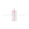 Transfronterizo nuevo 16 oz alto borosilicato sublimación doble capa plástico tapa de color color mixto tarro de albañil vidrio transparente venta al por mayor