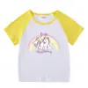 Nova Roupa Infantil Camiseta de Verão Infantil de Manga Curta Camiseta Básica de Ombro para Meninos e Meninas Camiseta de Meia Manga para Bebê Top Infantil