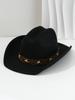 Sombrero de Mezclilla Unisex de Alta Calidad Sombrero de Copa Único con Estampado de Leopardo Decoración de Flores Metálicas Sombrero de Copa Cena de Cumpleaños
