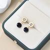 Pendientes de circonita con colgante de diamante y copa retro de moda europea y americana, pendientes sencillos de temperamento a la moda, pendientes de nicho que combinan con todo.