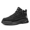 Zapatos Nuevos de Caña Alta para Hombre de Primavera y Otoño Zapatos Casuales de Suela Gruesa de Moda Calzado de Exterior Resistente al Desgaste con Cremallera Lateral Botas Martin