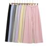 Calça Casual Longa Solta Estilo Preguiçoso para Mulheres Outono Inicial Nova Cintura Estreita Cordão Calça Reta Calça Larga Comprimento Total para Casa Esportes