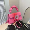Bolsa Quadrada Pequena de Diamante da Moda 2024 Nova Linda Bolsa de Mão com Personalidade Bolsa Feminina Elegante Bolsa de Ombro Transversal Texturizada