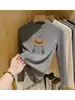 Diseño de espina de pez, camiseta de manga larga con cuello alto a medio y terciopelo alemán, moda para mujer, capa interior versátil, top de otoño