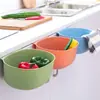 Papelera creativa para colgar en la pared sin perforaciones para el hogar con tapa para baño, puerta de gabinete de cocina, cubo pequeño de plástico, venta al por mayor