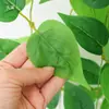 Simulação de rabanete verde para sala de estar, decoração de parede com plantas verdes, decoração de plantas, flores artificiais de vime, videira interna, cesta de plantas penduradas
