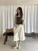 Pantalones Casuales Acortados de Pana ICCIICC Estilo Retro Sueltos con Puño Pierna Ancha de Longitud Media para Mujer Otoño Nuevo Estilo 2495