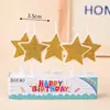 Estilo ins decoração de bolo de aniversário de desenho animado velas flores chapéus de festa urso de pelúcia rosto sorridente corações velas de aniversário infantil