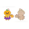 Halloween Colgante de Gota de Aceite Accesorios de Joyería DIY Aleación Calabaza Llavero Flotante Cadena de Teléfono Móvil Colgante Hecho a Mano