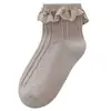 Calcetines para Bebé 2026 Otoño e Invierno Algodón Peinado Transpirables Calcetines de Princesa para Baile de Bebé Calcetines de Encaje Sin Costuras